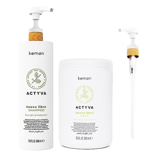 Kemon Actyva Nuova Fibra zestaw szampon 1000ml + maska 1000ml 1