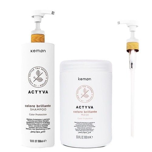 Kemon Actyva Colore Brillante zestaw szampon 1000ml + maska 1000ml 1