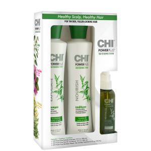 CHI Power Plus Set szampon + odżywka + leave-in wzmacnjający