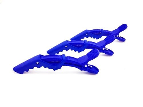 IzA Krokodyle klipsy fryzjerskie z ząbkami niebieskie 6szt. 1