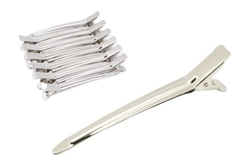 IZA Klipsy fryzjerskie metalowe srebrne długie 9cm - 12 szt. 1