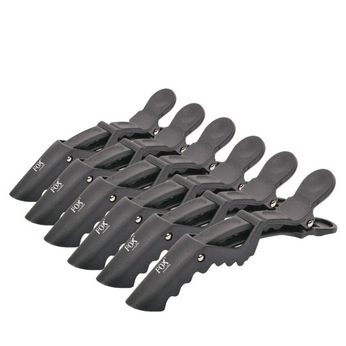 FOX Crocodile klipsy z ząbkami czarne 6 szt. 1