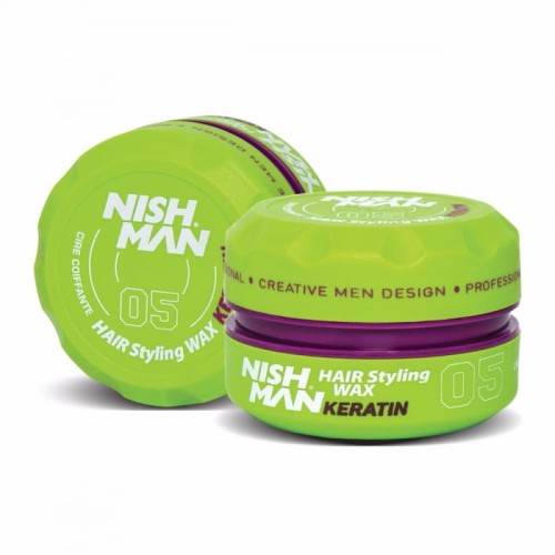Nishman Styling Wax 05 KERATIN pomada średnie utrwalenie zielona 150ml 1