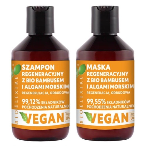 Bioelixire Bio Bambusem Algami szampon i maska 2x300ml 1