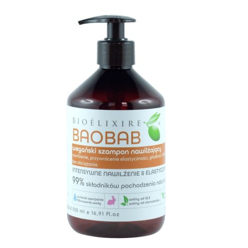 Bioelixire BAOBAB szampon nawilżający wegan 500ml 1