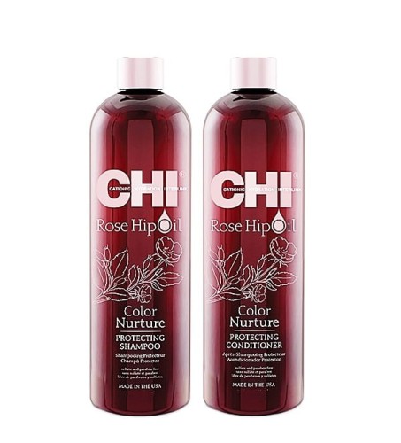 CHI Rose Hip Oil szampon+odżywka włosy farbowane 2x340ml 1