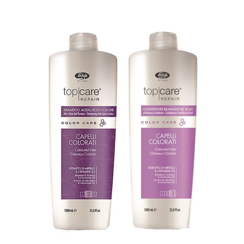 Lisap Color Care szampon + odżywka kwaśna po farbowaniu 2x1L 1