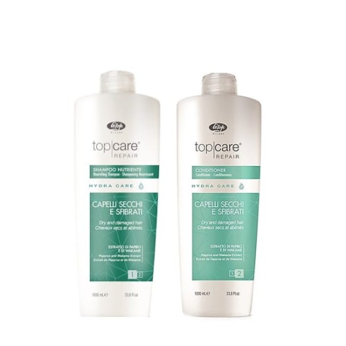 Lisap Top Care Hydra szampon + odżywka suche włosy 2x1L 1