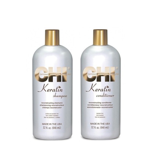 CHI Keratin Gold zestaw szampon + odżywka 2x946ml 1