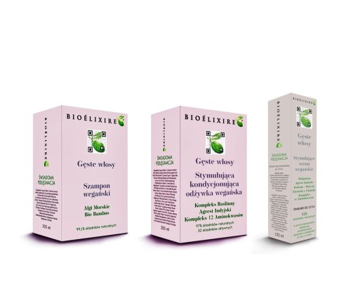 Bioelixire Gęste Włosy szampon i odżywka 2x300ml serum 150ml 1