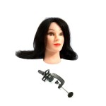 Główka Fryzjerska 55 długi włos czarny natura 