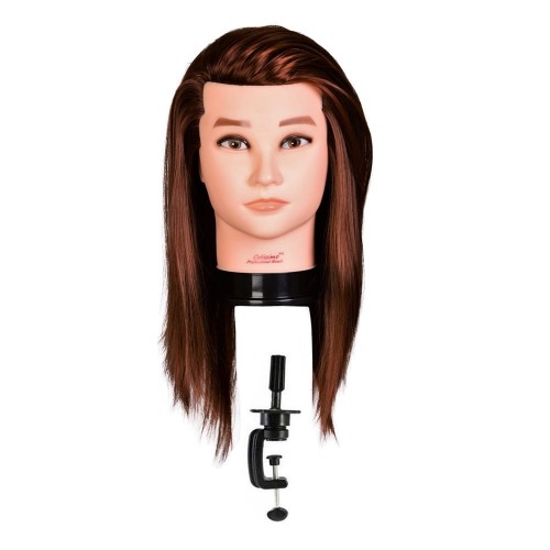 Główka Fryzjerska męska statyw włosy brąz 40cm cięcie upięcia, koloryzacja 1