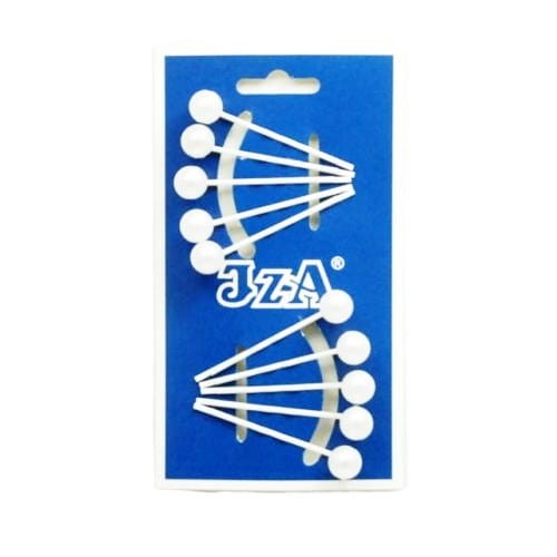 IzA FBW/P/10 wsuwki biała karbowana 10 sztuk 60mm z perłą 1