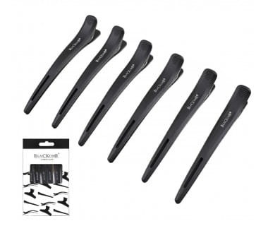 Blackomb CK022 Carbon klipsy fryzjerskie czarne 6 szt. 1