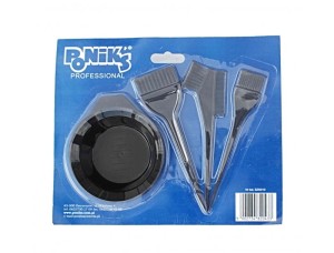 Poniks BZN010 miseczka + 3 pędzle zestaw do farbowania