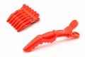 IzA Krokodyle klipsy fryzjerskie z ząbkami czerwone 6szt. 1