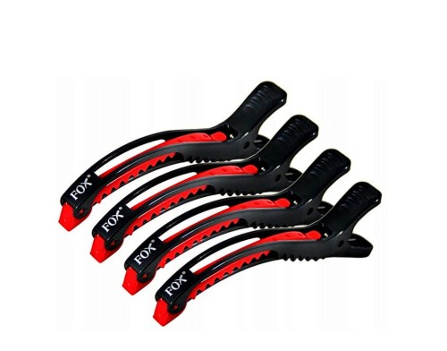 FOX Penguin klipsy z ząbkami czarno-czerwone 4 szt. 1