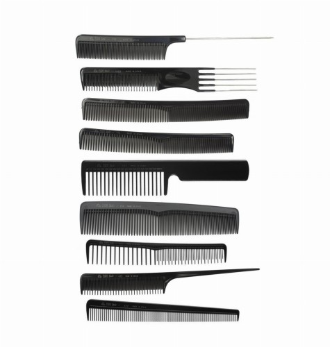 Eurostil 03928/99 zestaw grzebieni fryzjerskich czarne 1