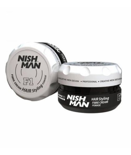 Nishman F1 Fibre Cream wodna pomada o średnim chwycie i wykończeniu z połyskiem 100ml 1