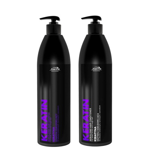 Joanna Professional Keratin szampon + odżywka odbudowujący zestaw z keratyną 2x1000ml 1