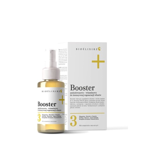 Bioelixire+ Booster biotyna, aminokwasy i witaminy intensywna regeneracja włosów 50ml 1