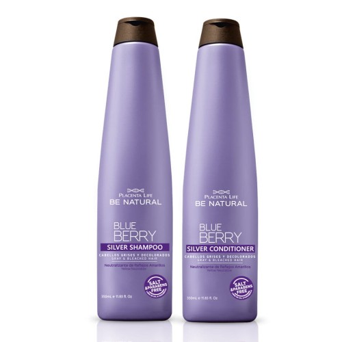 PLACENTA LIFE Blue Berry Silver szampon + odżywka neutralizująca żółte refleksy 2x350ml 1