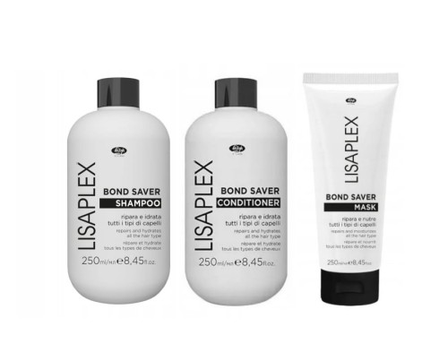 Lisap Lisaplex Bond Saver Set3 szampon odżywka maska regenerujący 3x250ml.jpg