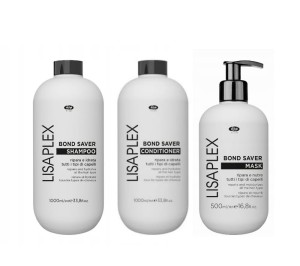 Lisap Lisaplex Bond Saver Szampon 1L + Odżywka 1L+ Maska 500ml