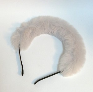 Opaska do włosów elastyczna szara miękka puszysta rozmiar S