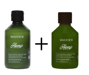 Selective Hemp szampon 250ml + odżywka 200ml zestaw nawilżający 