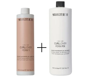 Selective Curllover płyn do trwałej ondulacji 1 + Fix utrwalacz 1L