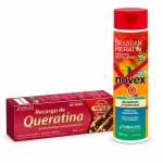 Novex Keratin szampon 300ml + keratyna w żelu 80g zniszczone włosy