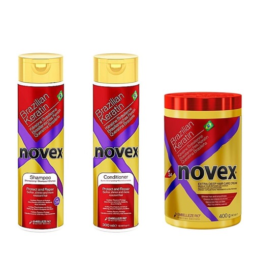 Novex keratyna zestaw szampon 300ml + odżywka 300ml + maska 400g 1