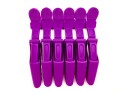 IzA Krokodyle klipsy fryzjerskie z ząbkami fioletowe 6szt. 4