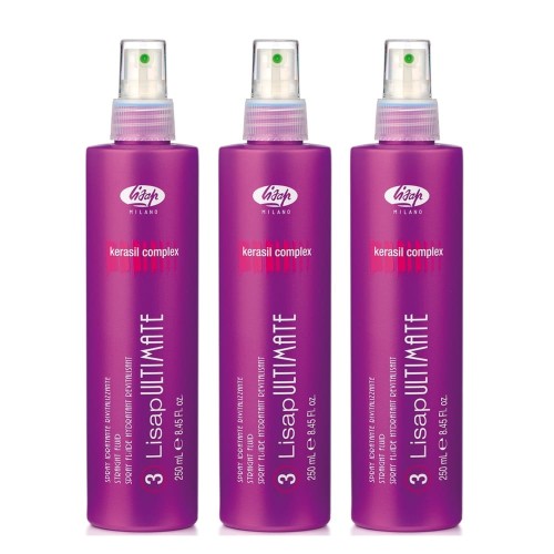 Lisap Ultimate Straight Fluid spray wygładzający 3x250ml 1