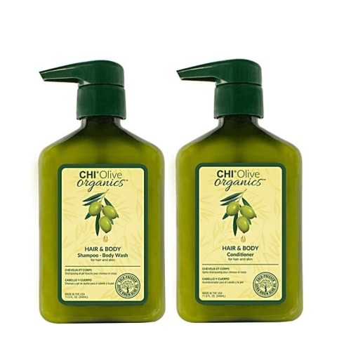 CHI Olive Organics szampon 340ml + odżywka 340ml włosy ciało  1