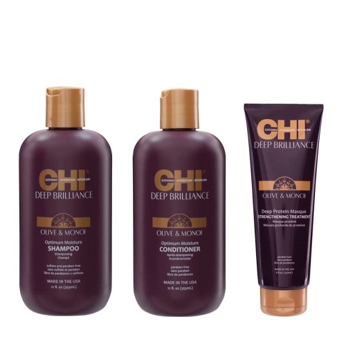 CHI Deep Brilliance szampon 355ml + odżywka 355ml + maska 237ml 1