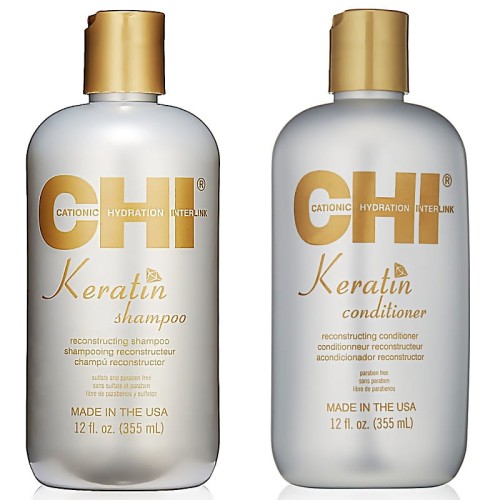 CHI Keratin Gold zestaw z keratyną szampon + odżywka 2x355ml 1